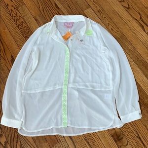 NWT Designer Sheer Top M